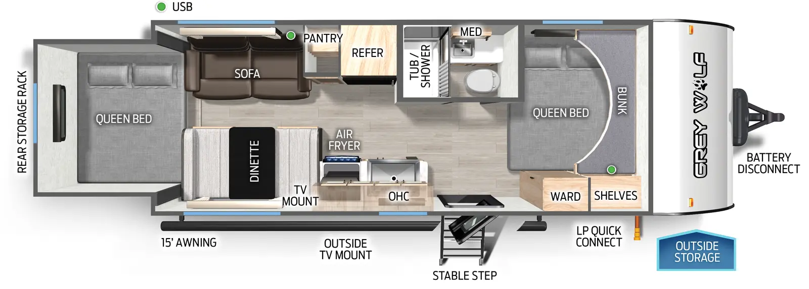 Cherokee 19SMBL Floorplan